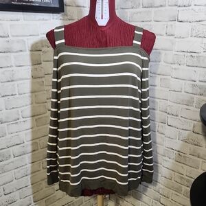 Ralph Lauren Striped Cold Shoulder Sweatshirt